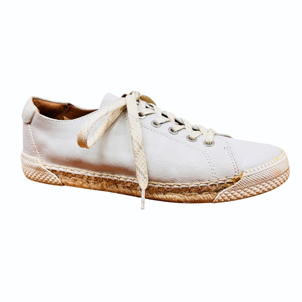 Franco Sarto Lessia White Leather Espadrille Sneakers Womens Size 9M